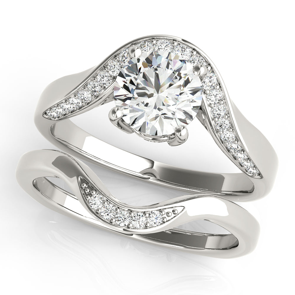18K White Gold 5/8 ct Diamond Engagement Ring