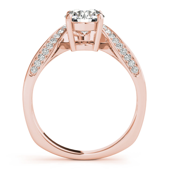 Rose Gold 0.5 ct Diamond Single Row Engagement Ring