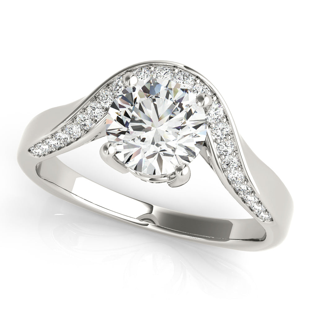 14K White Gold Diamond Engagement Ring - 5/8 ct