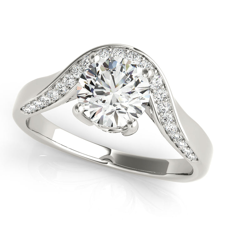 14K White Gold Diamond Engagement Ring - 5/8 ct