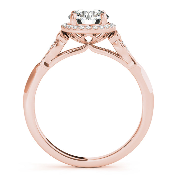 18K Rose Gold 1 CT Diamond Halo Ring