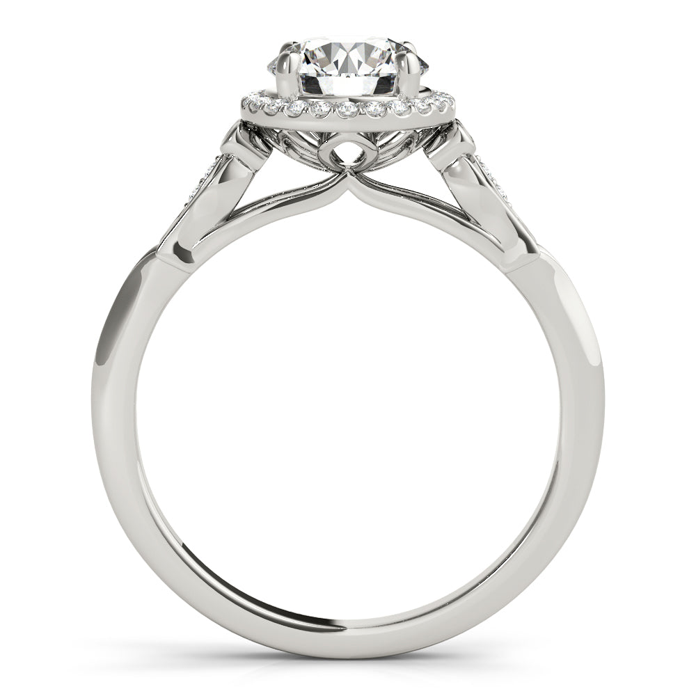 18K White Gold 1 ct Diamond Halo Engagement Ring