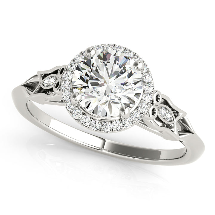 Round Diamond Halo Engagement Ring