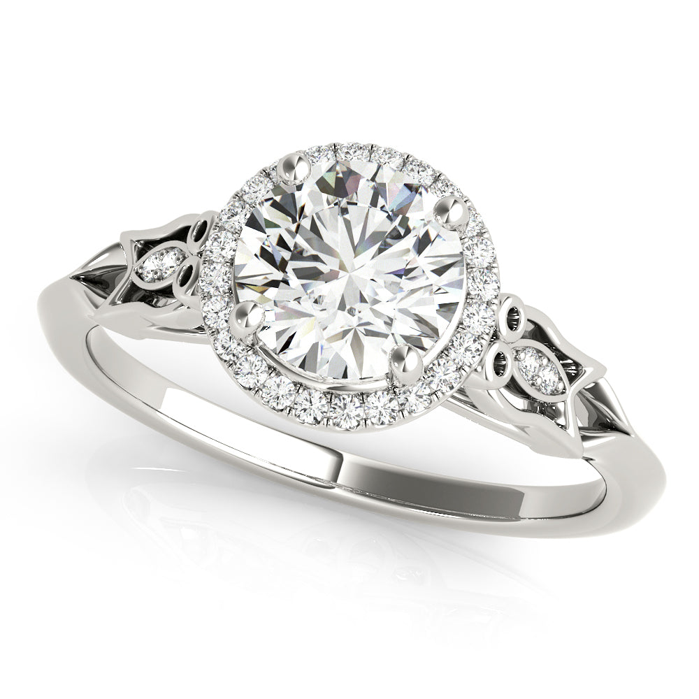 Round Diamond Halo Engagement Ring