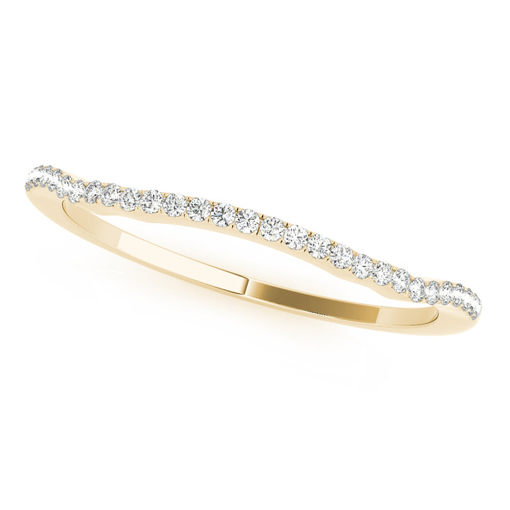 18K Yellow Gold 1/10 ctw Diamond Wedding Band