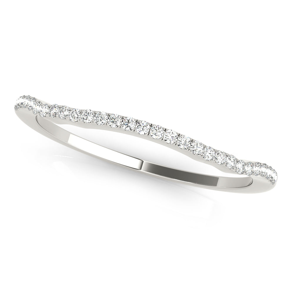 18K White Gold Multi-Diamond Wedding Band