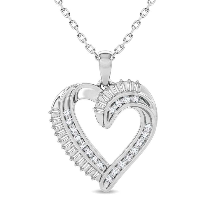 Chic 10k White Gold Lab Diamond Pendant for Women