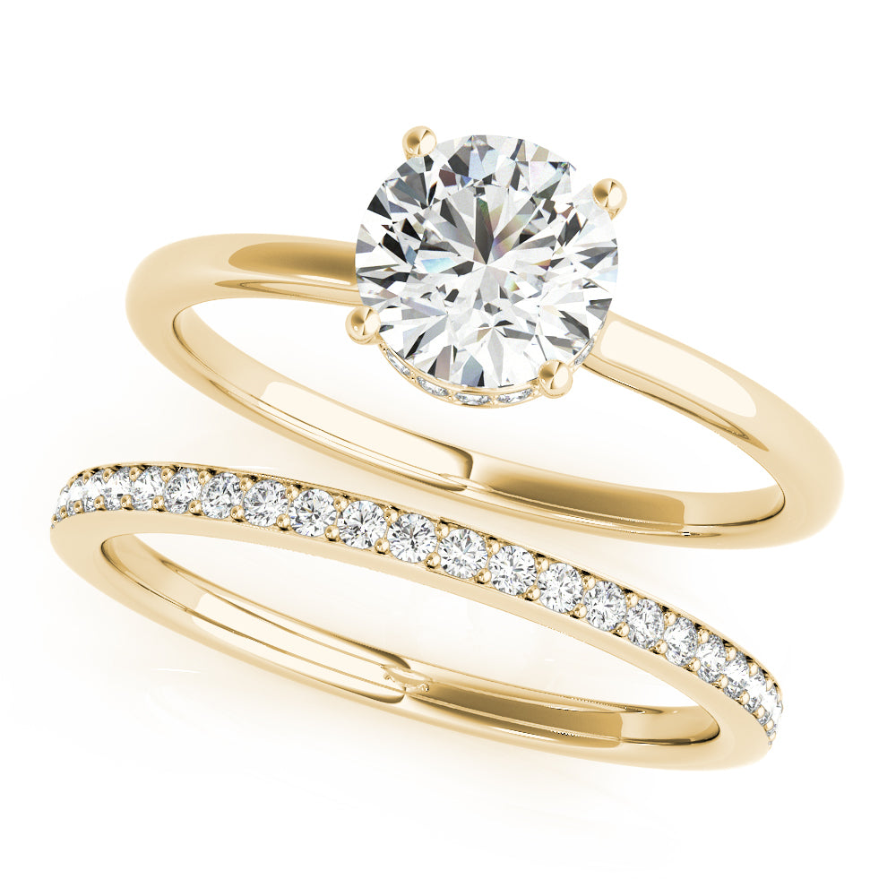 18K Yellow Gold 1 CT Diamond Engagement Ring