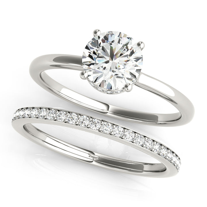 14K White Gold 1 CT Round Diamond Ring