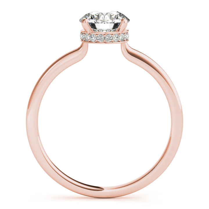 18K Rose Gold 1 ct Round Diamond Solitaire Ring