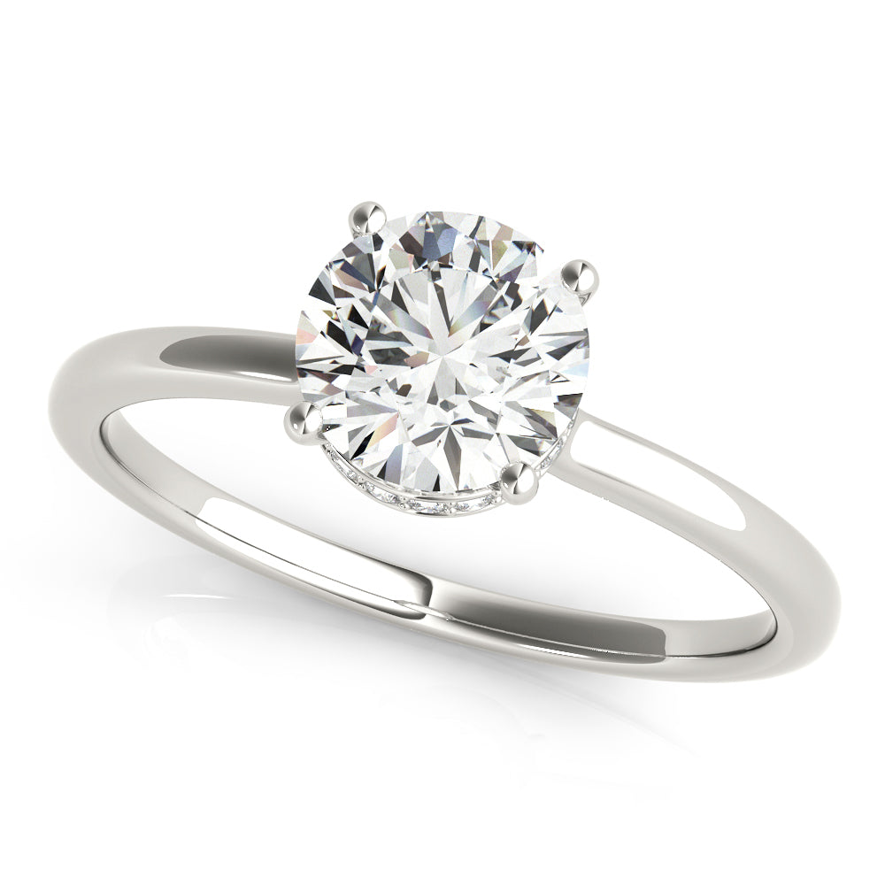 14K White Gold 1 CT Round Diamond Ring