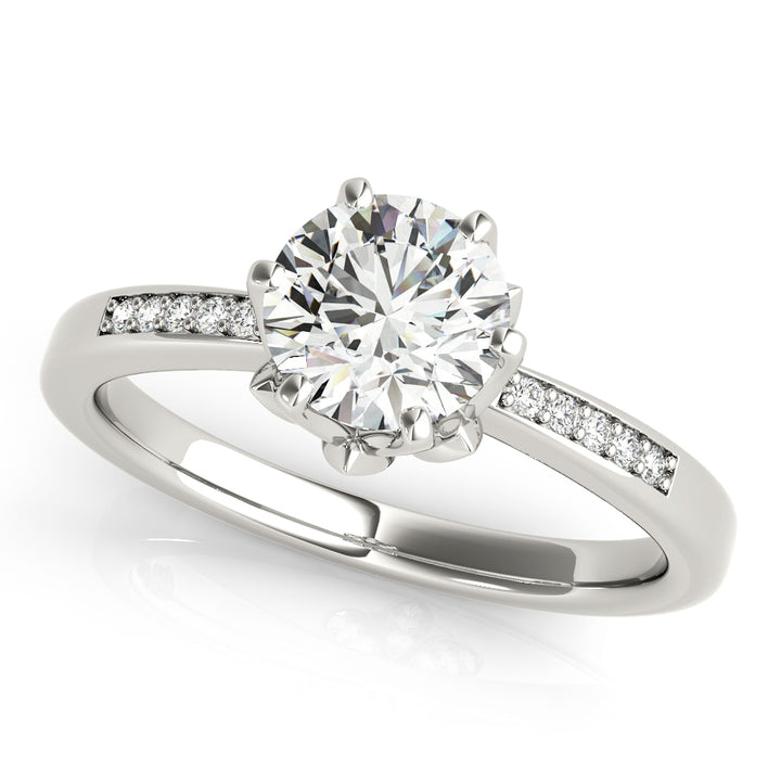 Platinum 1.125ctw Round Diamond Engagement Ring