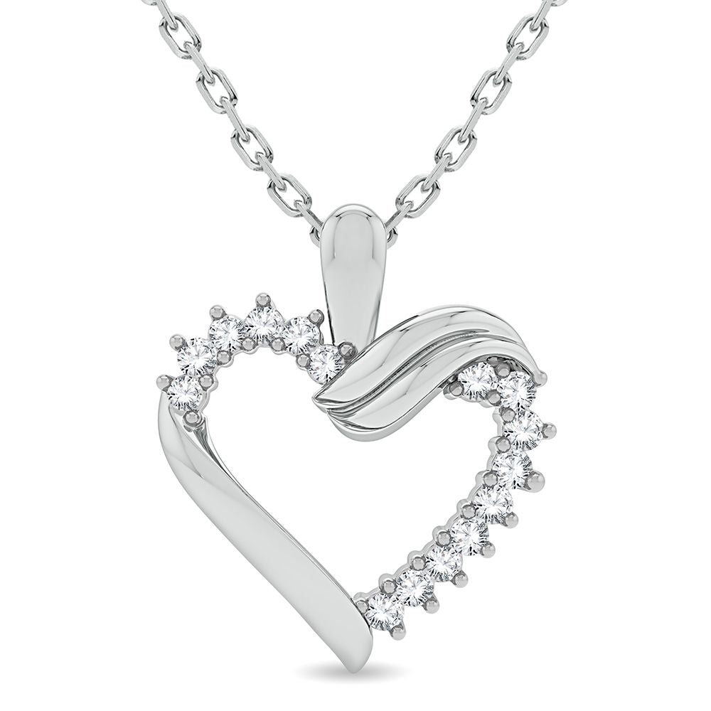Chic 10k White Gold Lab Diamond Pendant for Women