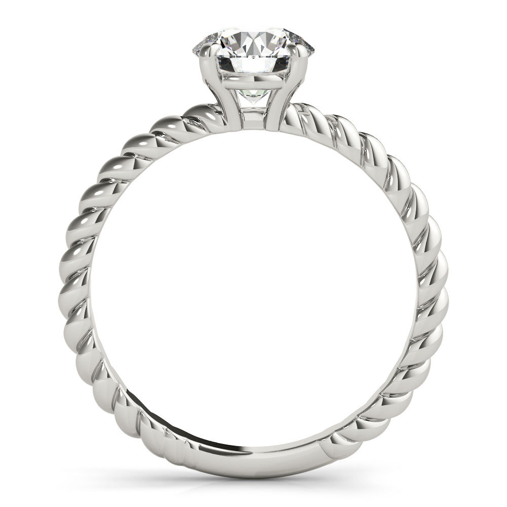 14K White Gold 1 CT Round Diamond Engagement Ring