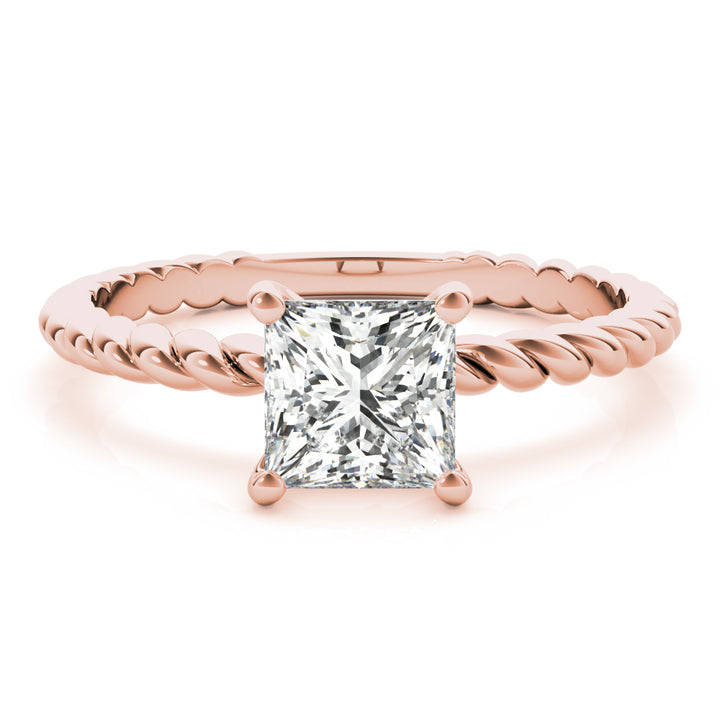 14K Rose Gold Diamond Solitaire Engagement Ring
