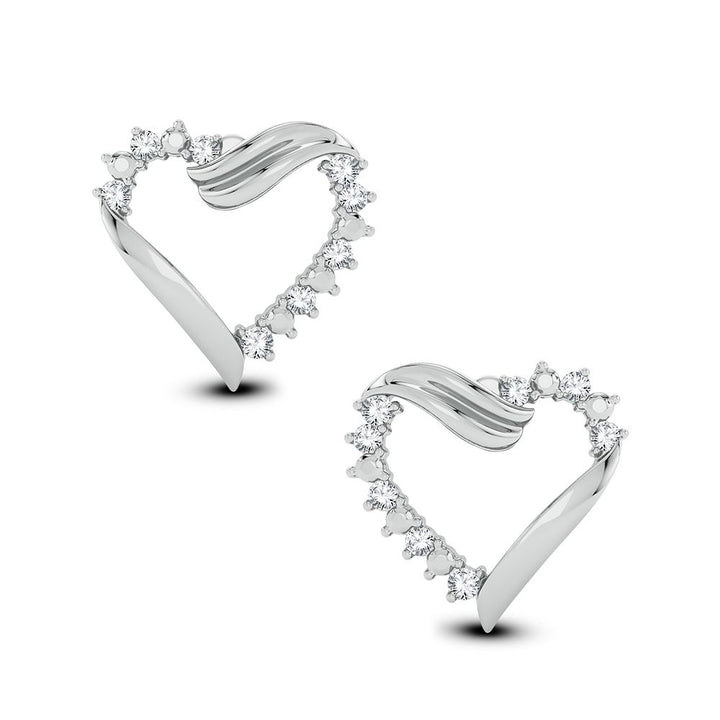 10k White Gold Lab Diamond Stud Earrings for Women