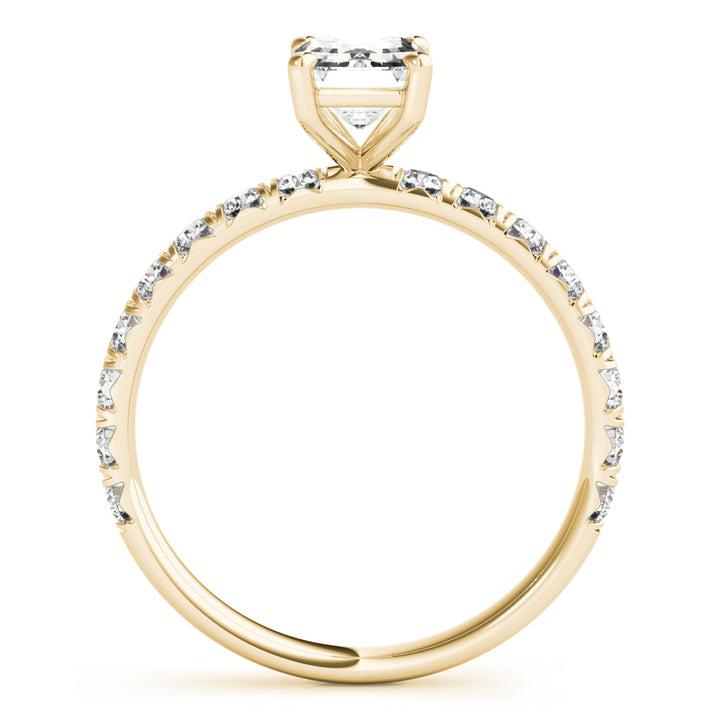 18K Yellow Gold Emerald Diamond Engagement Ring