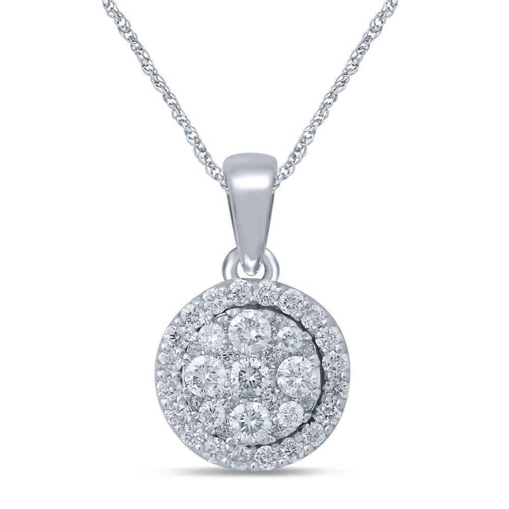 Luminous 14k White Gold 0.5CT Lab Diamond Womens Pendant