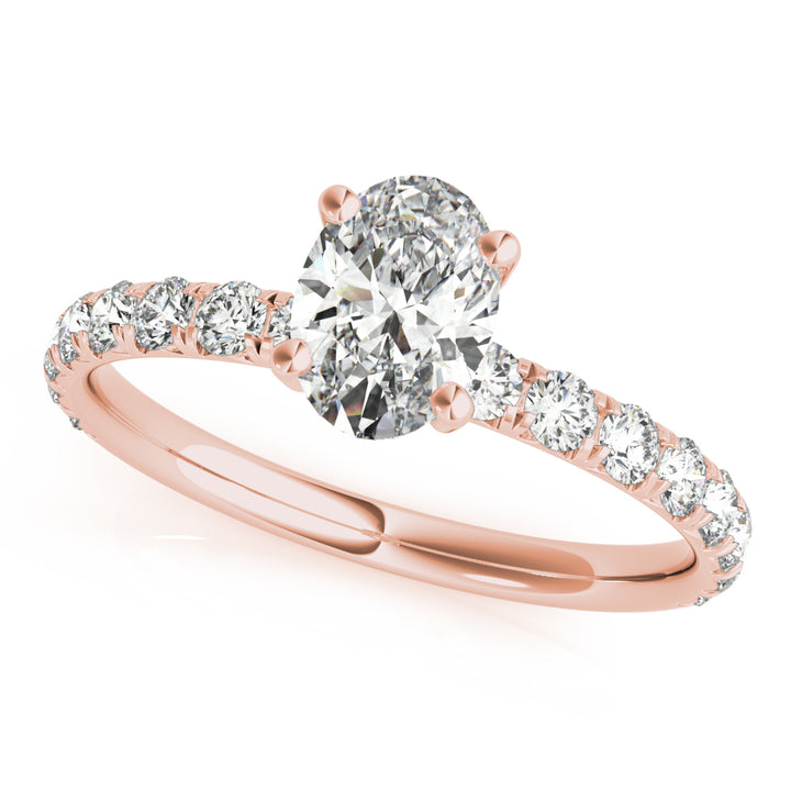 Rose Gold Oval Diamond Engagement Ring | 0.50 ctw