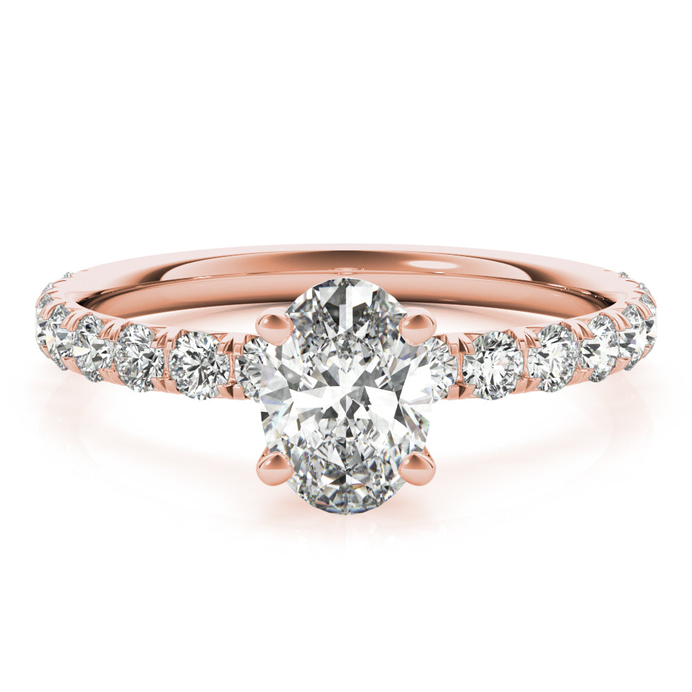 Rose Gold Oval Diamond Engagement Ring | 0.50 ctw