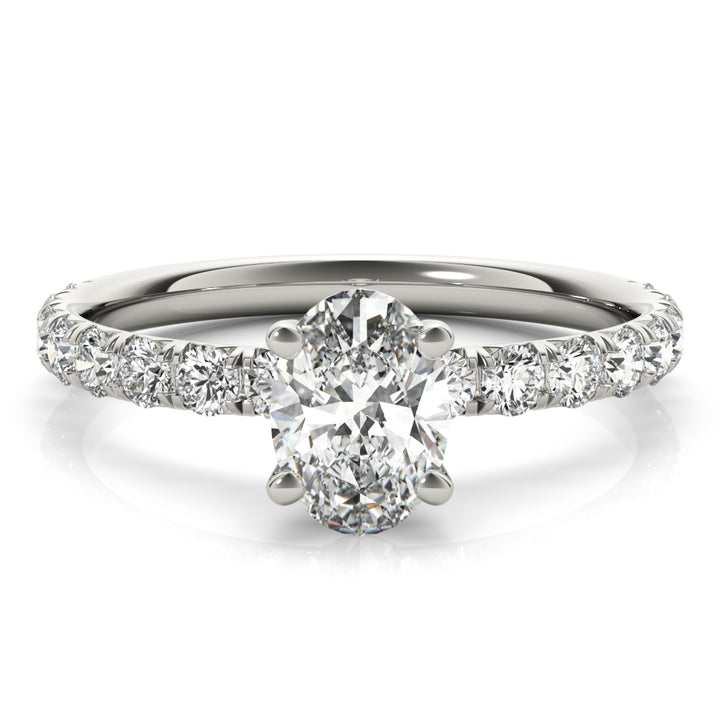 14K White Gold Diamond Single Row Engagement Ring