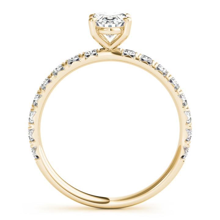 18K Yellow Gold Diamond Single Row Engagement Ring