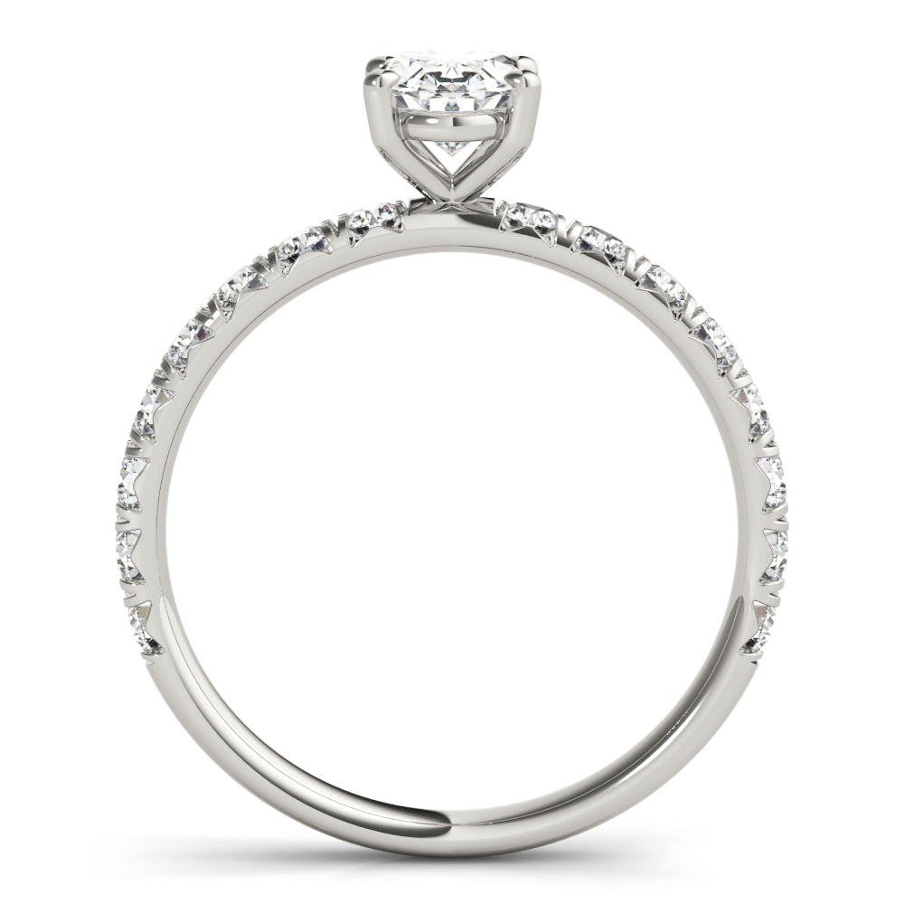 Platinum Diamond Single Row Engagement Ring
