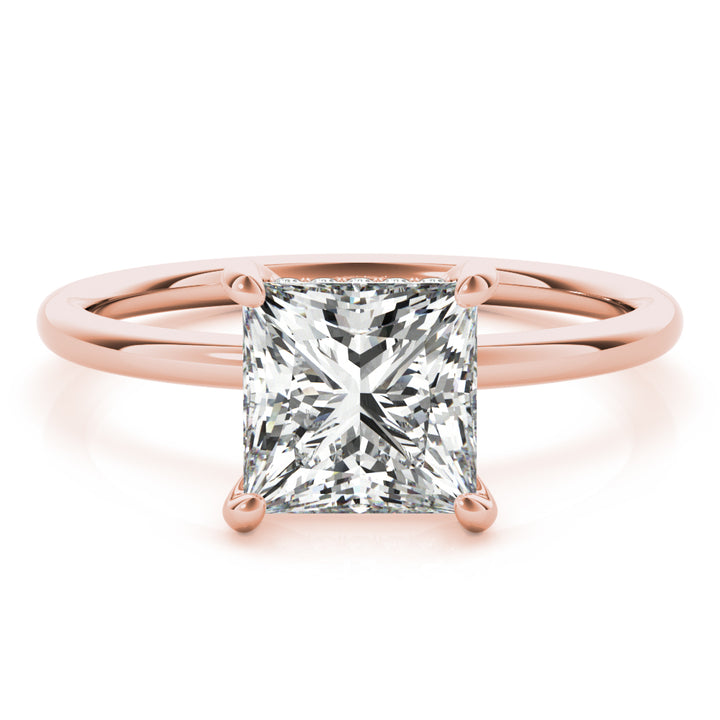 14K Rose Gold Diamond Halo Engagement Ring