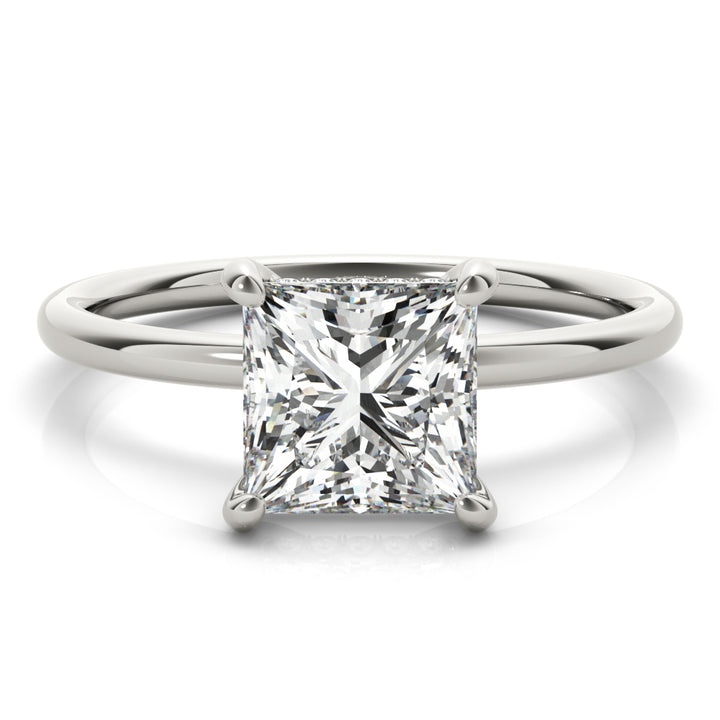 14K White Gold Diamond Halo Engagement Ring