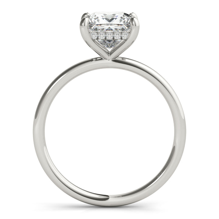 14K White Gold Diamond Halo Engagement Ring