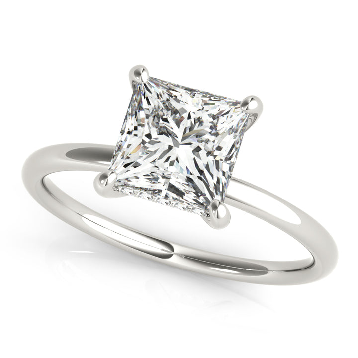 14K White Gold Diamond Halo Engagement Ring