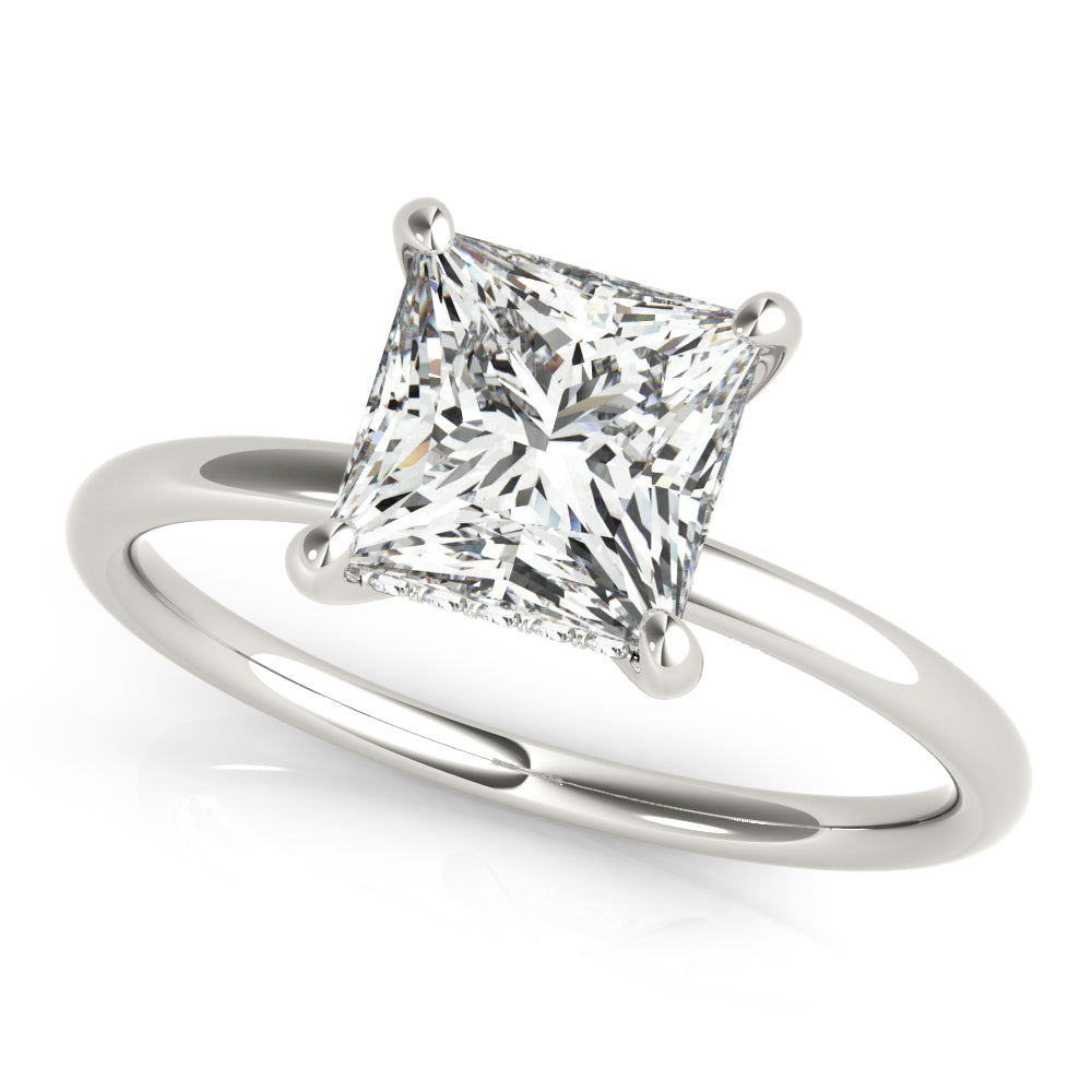 Platinum 5/8 ct Diamond Halo Engagement Ring