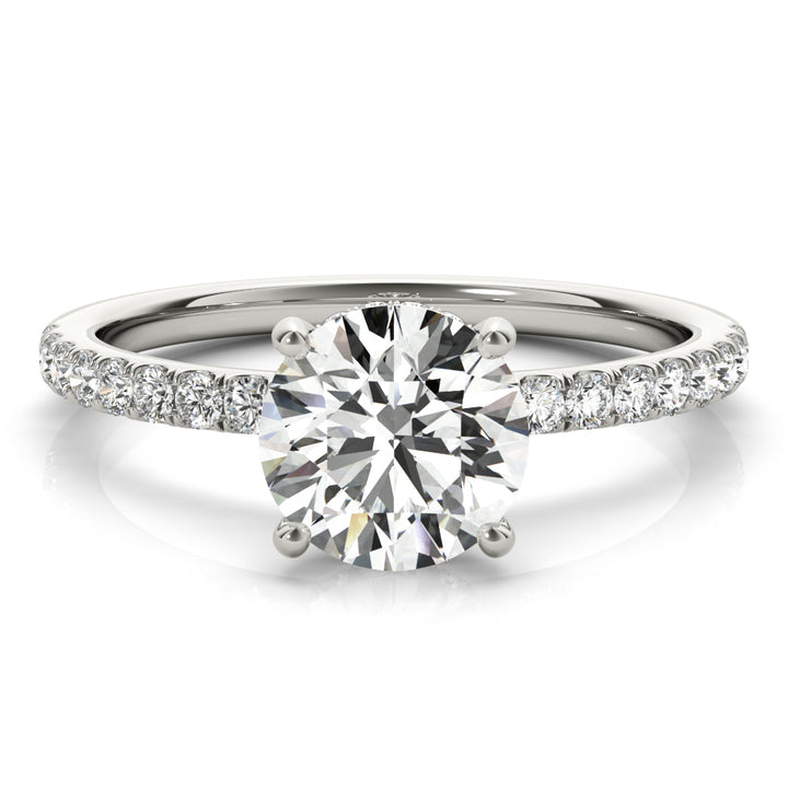 Platinum 1.25 ctw Round Diamond Halo Engagement Ring