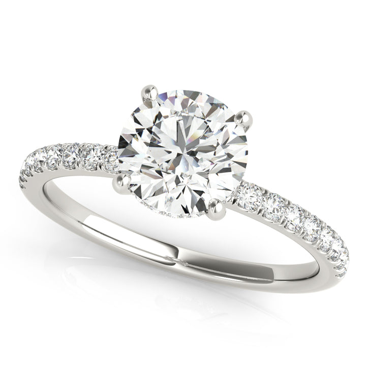 Platinum 1.25 ctw Round Diamond Halo Engagement Ring