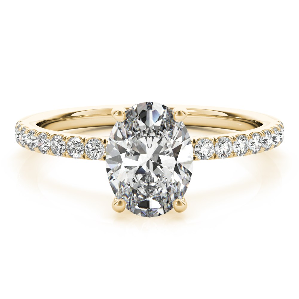 14K Yellow Gold 1/3 ct tw Halo Diamond Engagement Ring