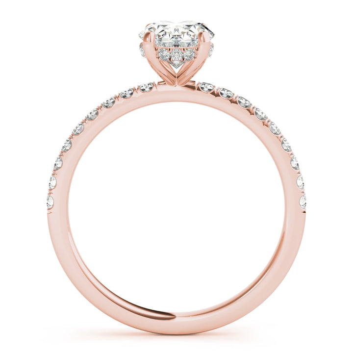 14K Rose Gold 1/3 ct tw Halo Diamond Engagement Ring