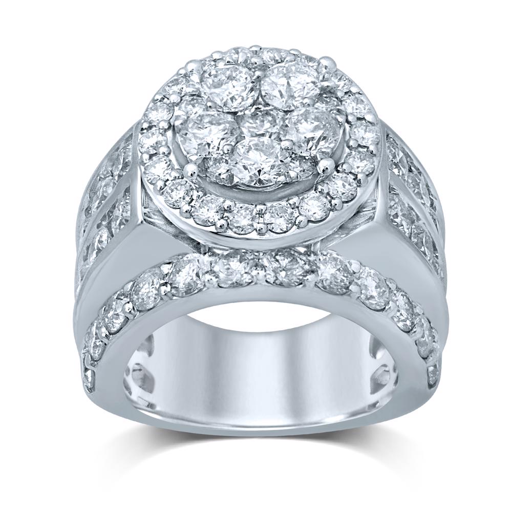 14k White Gold 7CT Lab Diamond Bridal Ring Brilliance
