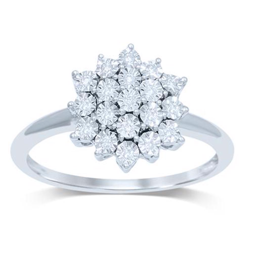Chic 14k White Gold Lab Diamond Fashion Ring for Her