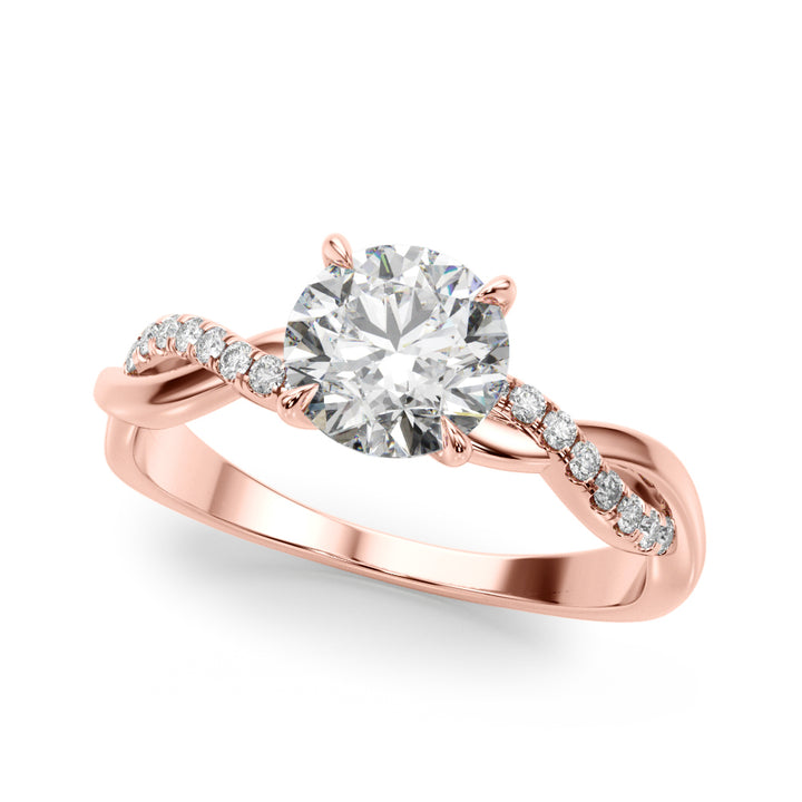 14K Rose Gold Diamond Fashion Engagement Ring