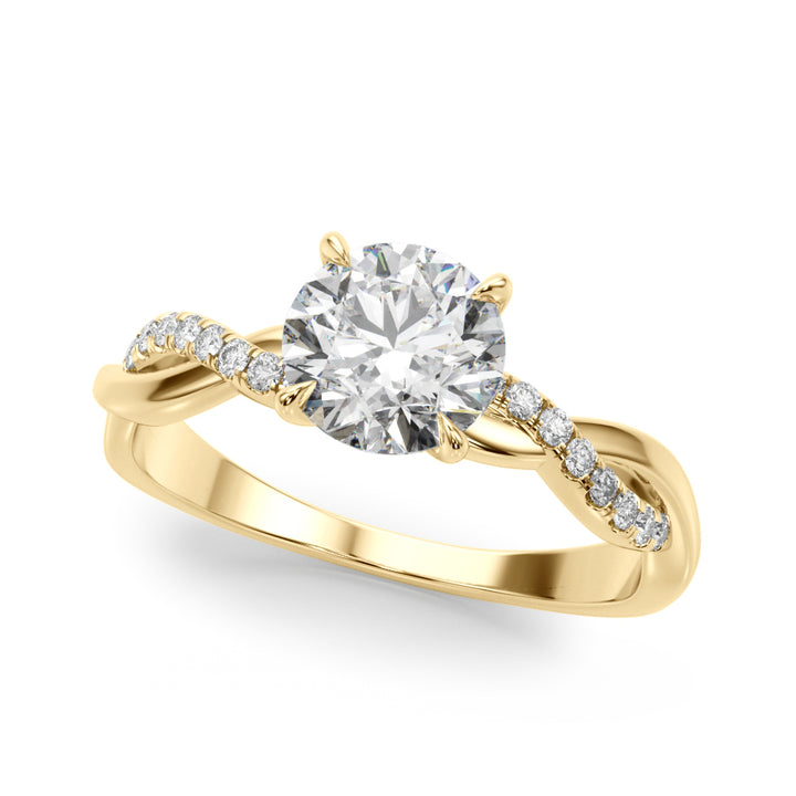 18K Yellow Gold 1 CT Diamond Engagement Ring