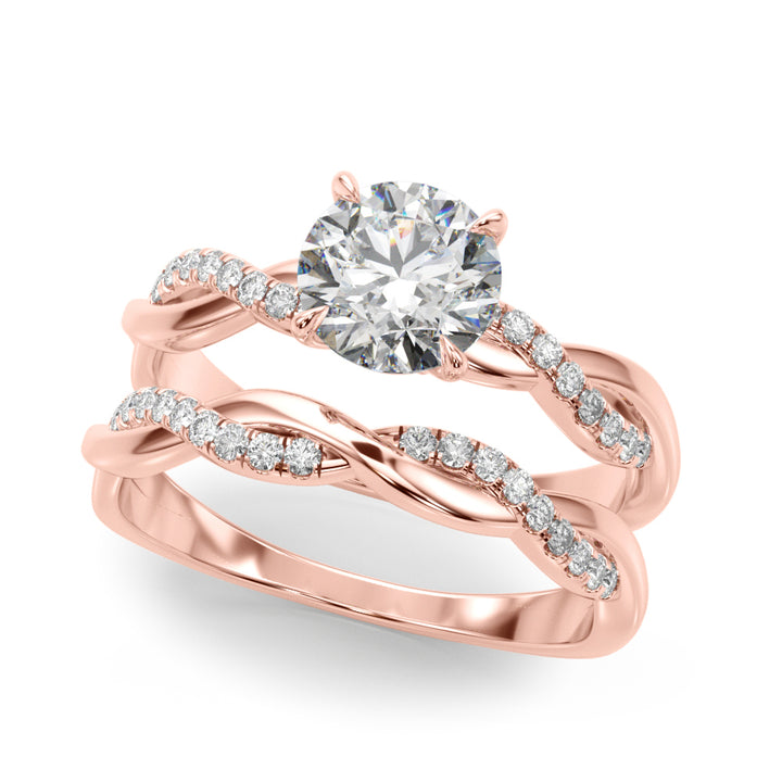 14K Rose Gold Diamond Fashion Engagement Ring