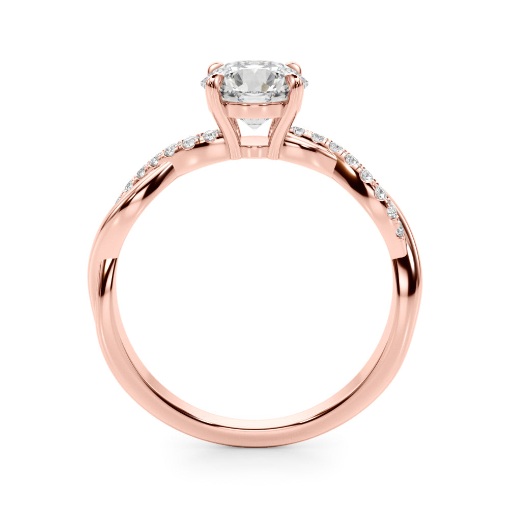 14K Rose Gold Diamond Fashion Engagement Ring