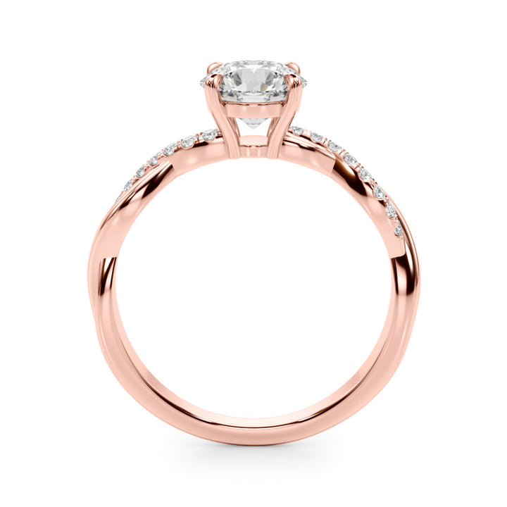 14K Rose Gold Diamond Fashion Engagement Ring