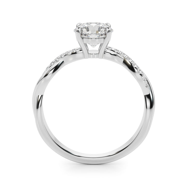 1 CT Platinum Round Diamond Fashion Engagement Ring