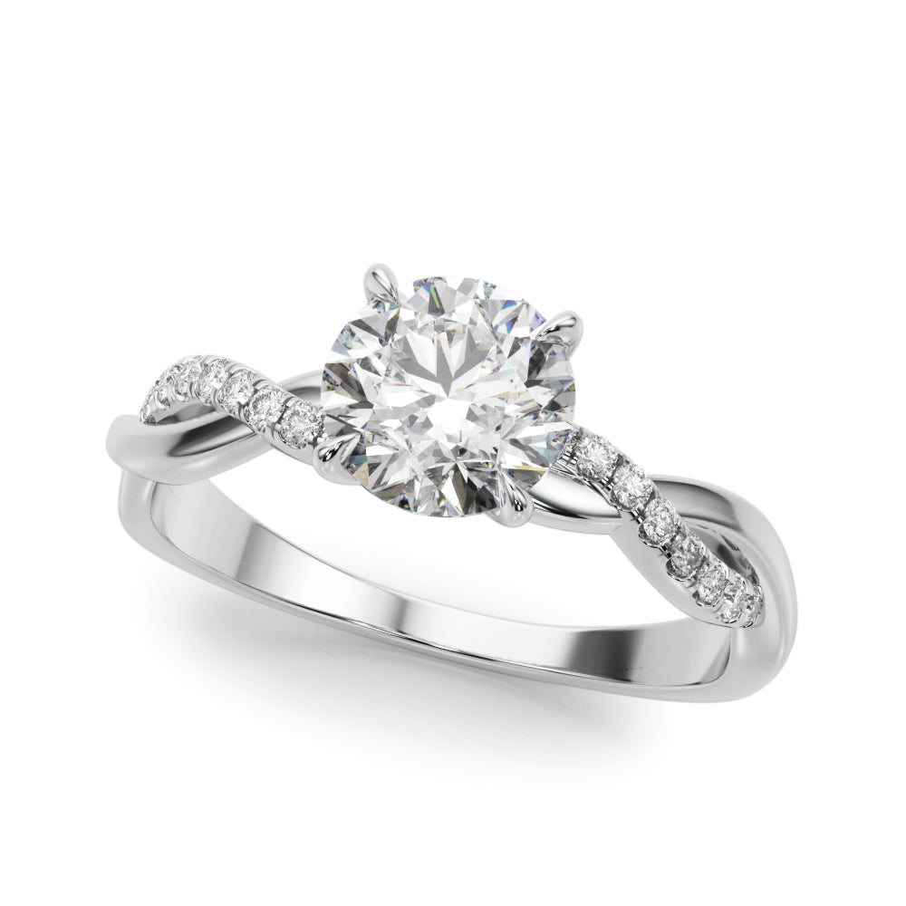1 CT Platinum Round Diamond Fashion Engagement Ring