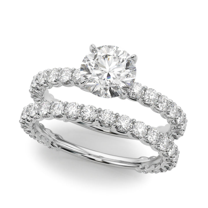 Platinum 1.58 ct Single Row Diamond Engagement Ring
