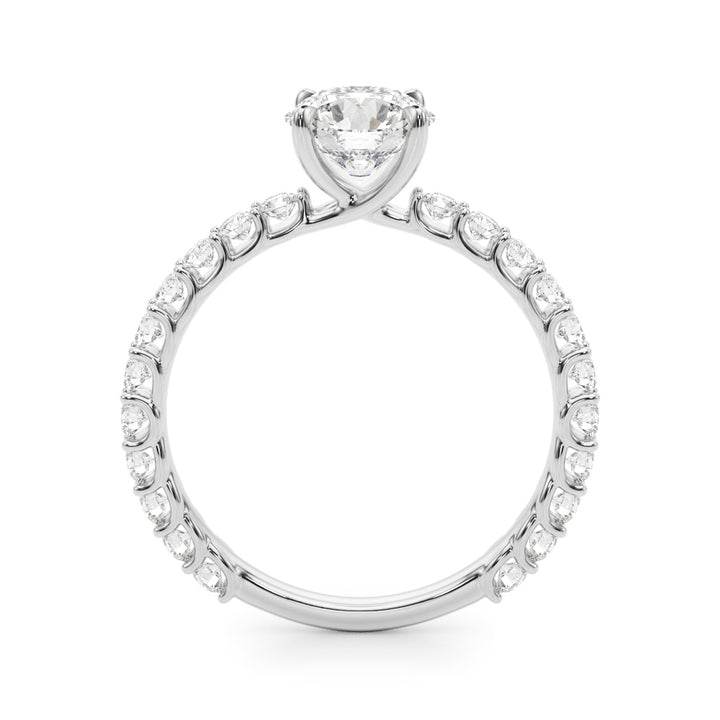 Platinum 1.58 ct Single Row Diamond Engagement Ring