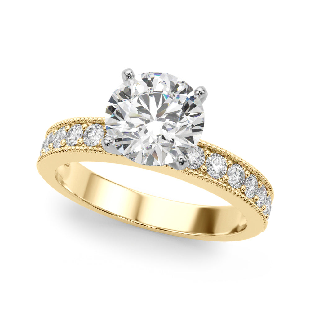 18K Yellow Gold 0.21ctw Round Diamond Engagement Ring