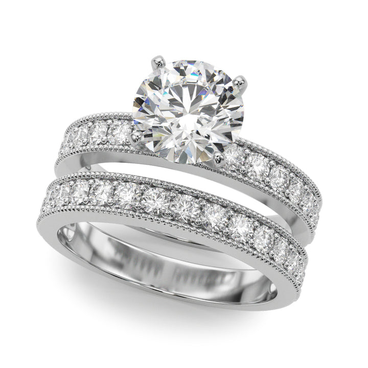 18K White Gold 1/5 ct Diamond Single Row Engagement Ring