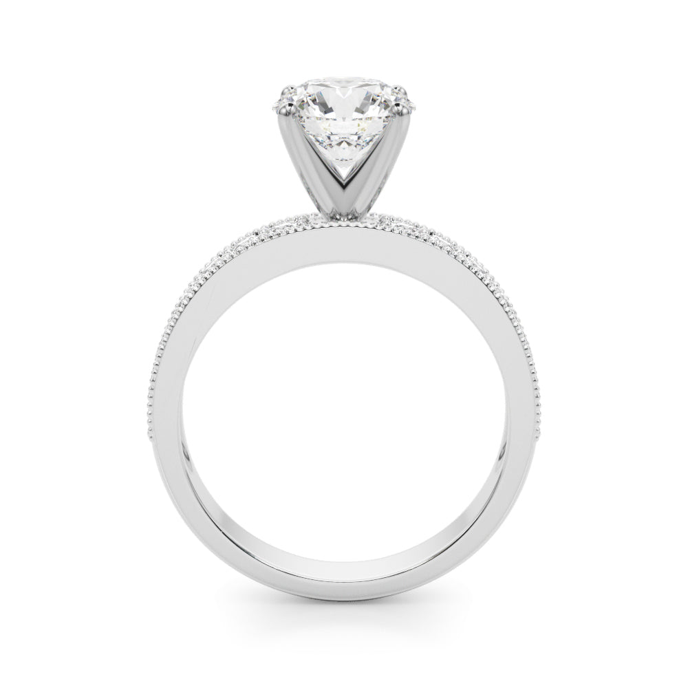 18K White Gold 1/5 ct Diamond Single Row Engagement Ring